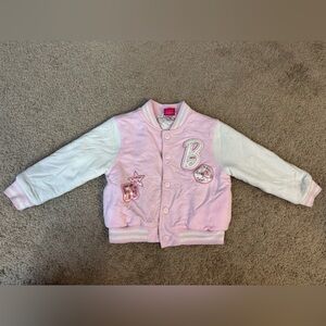 Barbie Pink and White Varsity Jacket